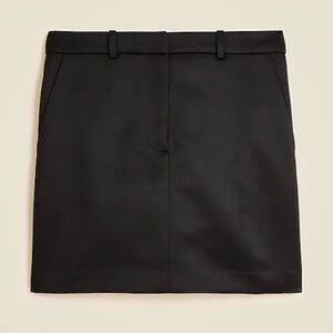 J. Crew Black Mini Trouser Skirt in Duchesse Satin